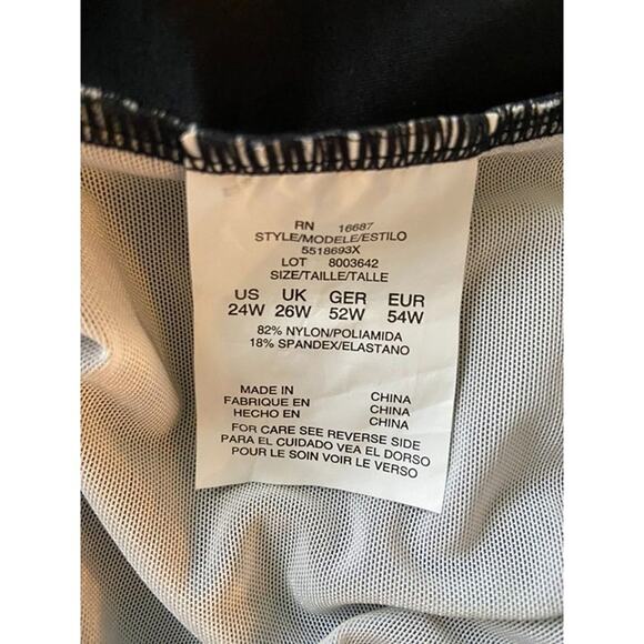 1pc Swimsuit Shape Solver Black/White Womens Plus 24W* - Picture 9 of 12